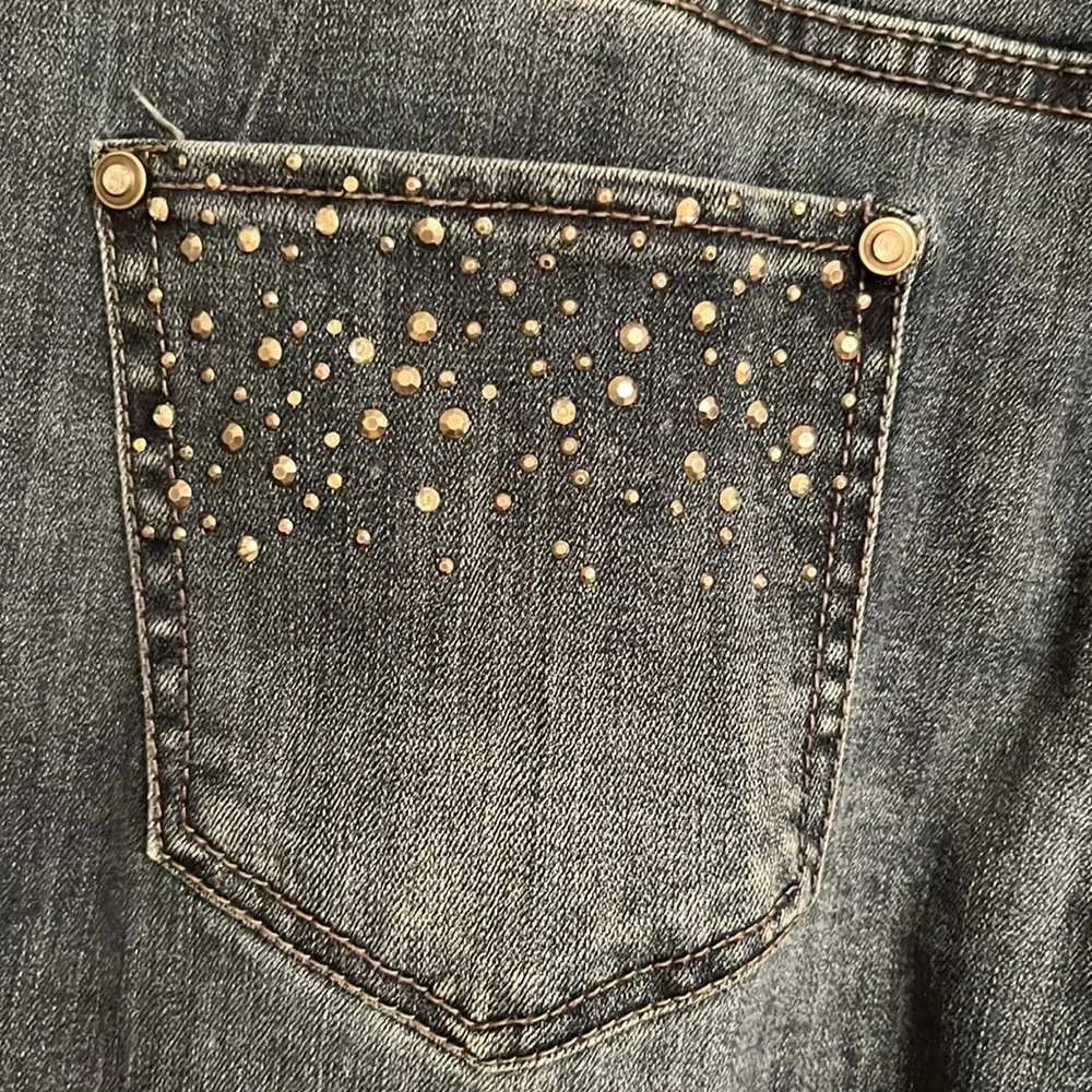 Secrets Collection David Vered Blue Capri Length Sequined Jeans Cotton-blend 12